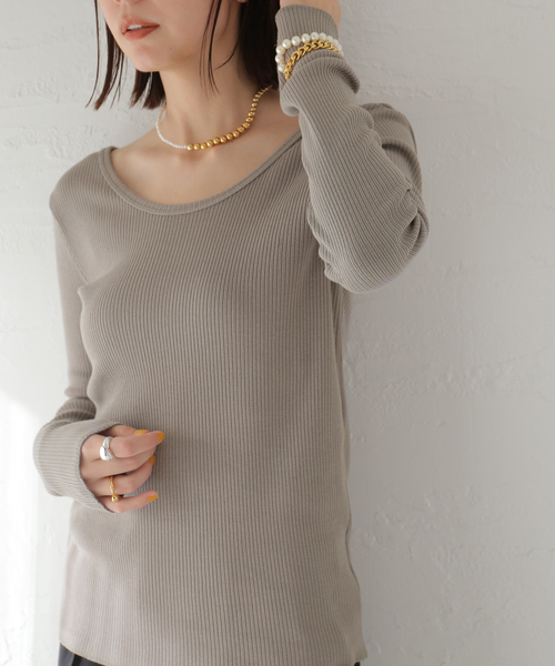 journal standard L'essage(ジャーナルスタンダードレサージュ)の「《追加3》カミーノテレコプルオーバー(Tシャツ/カットソー・レディース・グレー/ブラック系その他/ホワイト系その他・FREE)」の3枚目の写真