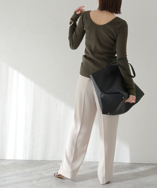 journal standard L'essage(ジャーナルスタンダードレサージュ)の「《追加3》カミーノテレコプルオーバー(Tシャツ/カットソー・レディース・グレー/ブラック系その他/ホワイト系その他・FREE)」の4枚目の写真