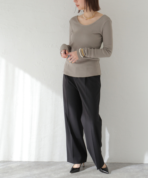 journal standard L'essage(ジャーナルスタンダードレサージュ)の「《追加3》カミーノテレコプルオーバー(Tシャツ/カットソー・レディース・グレー/ブラック系その他/ホワイト系その他・FREE)」の8枚目の写真