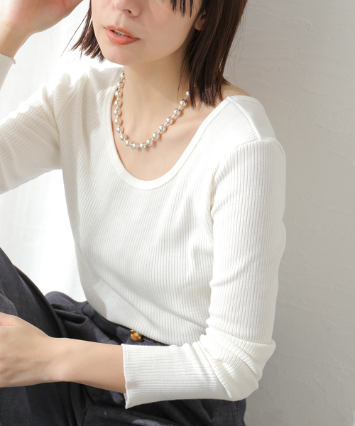 journal standard L'essage(ジャーナルスタンダードレサージュ)の「《追加3》カミーノテレコプルオーバー(Tシャツ/カットソー・レディース・グレー/ブラック系その他/ホワイト系その他・FREE)」の13枚目の写真