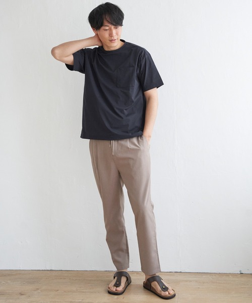 ikka(イッカ)の「GOKU楽AIRポケットTシャツ(Tシャツ/カットソー・メンズ・ネイビー/ベージュ/ブラック/グレー・M/L/XL/S)」の12枚目の写真