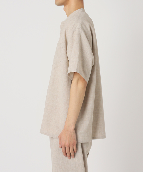 JOURNAL STANDARD relume(ジャーナルスタンダード レリューム)の「TECH CANVAS バンドカラー 半袖シャツ(シャツ/ブラウス・メンズ・ブラック/クリアブルー/アイボリー/オリーブ・LARGE/MEDIUM/SMALL)」の18枚目の写真