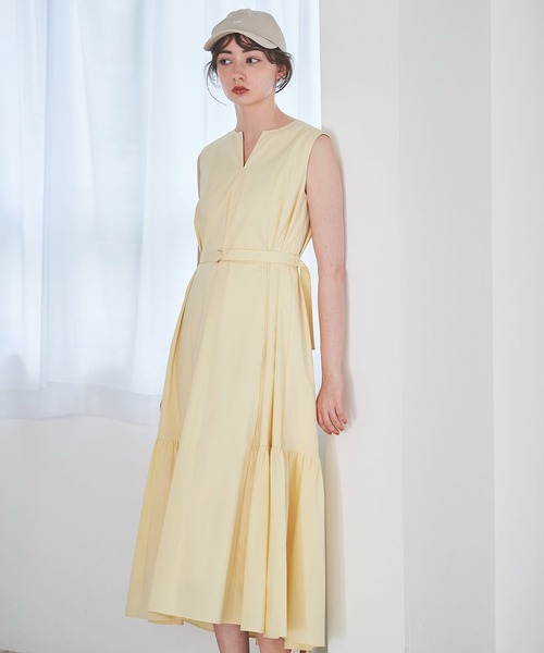 31 Sons de mode(トランテアン ソン ドゥ モード)の「ノースリカラーワンピース(ワンピース・レディース・イエロー/ピンク/ブラック/オフホワイト・36)」の4枚目の写真