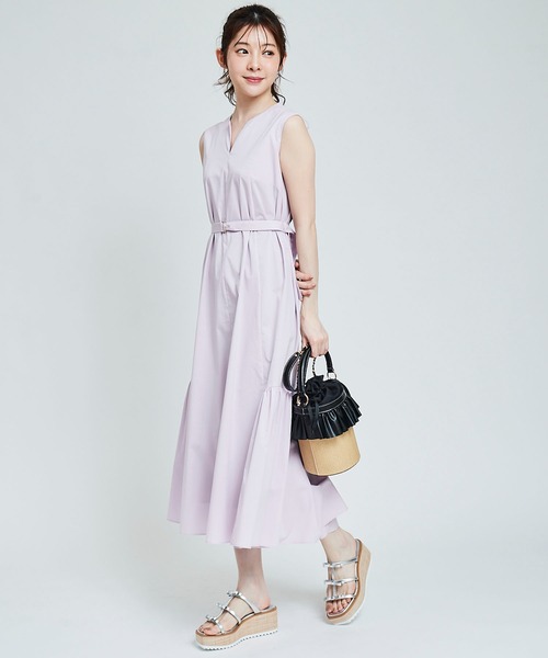 31 Sons de mode(トランテアン ソン ドゥ モード)の「ノースリカラーワンピース(ワンピース・レディース・イエロー/ピンク/ブラック/オフホワイト・36)」の8枚目の写真