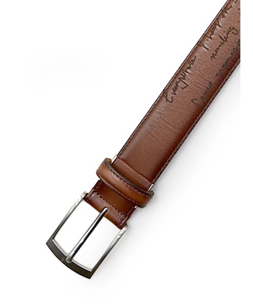 Perfect Suit FActory(パーフェクトスーツファクトリー)の「英字柄レザーベルト ブラック/ベージュ/ブラウン(ブラウン)(ベルト・メンズ・ブラック/ベージュ/ブラウン・FREE)」の12枚目の写真