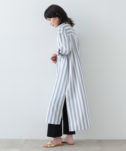 GALLEST(ギャレスト)の「◆ワイドストライプシャツワンピース(ワンピース・レディース・ブルー系その他4/イエロー系その他4/ライトグレー系2・38)」の11枚目の写真