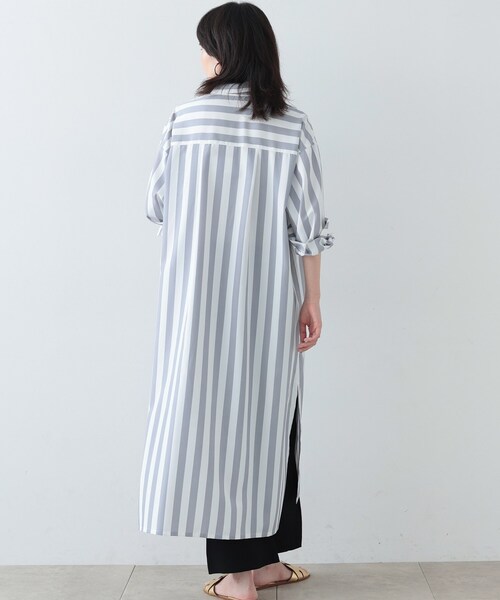 GALLEST(ギャレスト)の「◆ワイドストライプシャツワンピース(ワンピース・レディース・ブルー系その他4/イエロー系その他4/ライトグレー系2・38)」の12枚目の写真