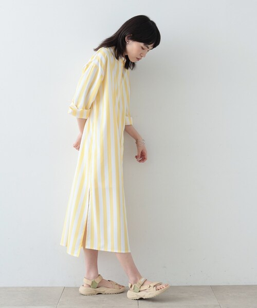 GALLEST(ギャレスト)の「◆ワイドストライプシャツワンピース(ワンピース・レディース・ブルー系その他4/イエロー系その他4/ライトグレー系2・38)」の14枚目の写真