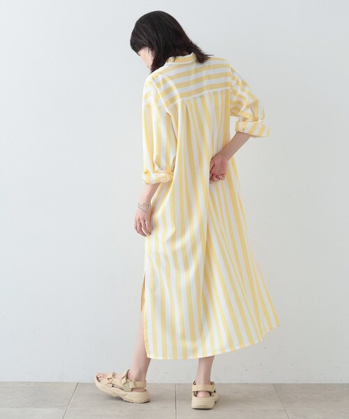 GALLEST(ギャレスト)の「◆ワイドストライプシャツワンピース(ワンピース・レディース・ブルー系その他4/イエロー系その他4/ライトグレー系2・38)」の15枚目の写真