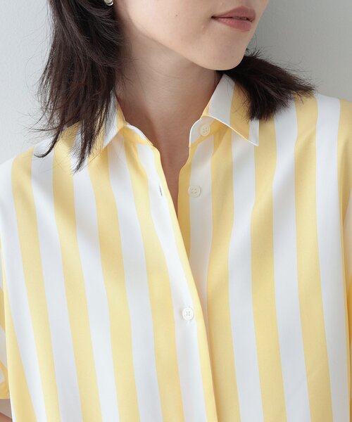 GALLEST(ギャレスト)の「◆ワイドストライプシャツワンピース(ワンピース・レディース・ブルー系その他4/イエロー系その他4/ライトグレー系2・38)」の5枚目の写真