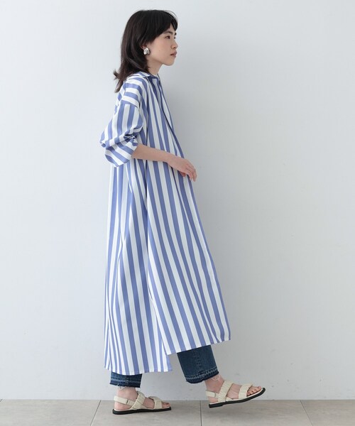 GALLEST(ギャレスト)の「◆ワイドストライプシャツワンピース(ワンピース・レディース・ブルー系その他4/イエロー系その他4/ライトグレー系2・38)」の7枚目の写真