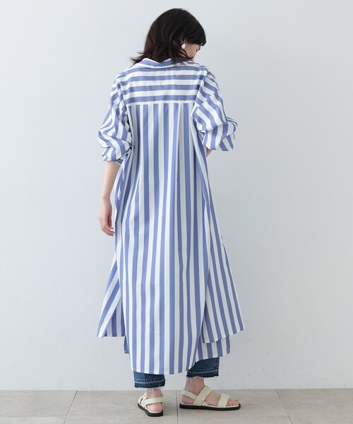 GALLEST(ギャレスト)の「◆ワイドストライプシャツワンピース(ワンピース・レディース・ブルー系その他4/イエロー系その他4/ライトグレー系2・38)」の8枚目の写真