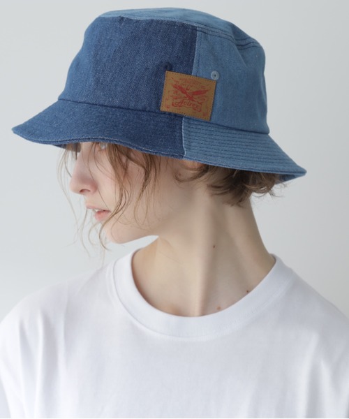 AVIREX(アヴィレックス)の「《直営店限定》DENIM BUCKET HAT/デニムバケットハット(ハット・レディース・インディゴブルー/ブラック・FREE)」の6枚目の写真