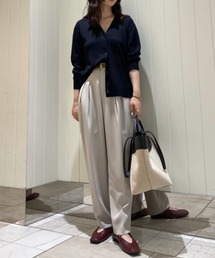 シェル釦ハイゲージボックスカーディガン【手洗い可能】