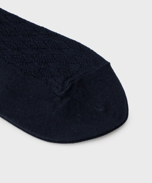 TAKEO KIKUCHI（タケオキクチ）の「【抗菌防臭/日本製】リンクスダイヤ柄 ドレスソックス（ソックス/靴下・メンズ・ブルー系その他/ブラック・00）」の5枚目の写真