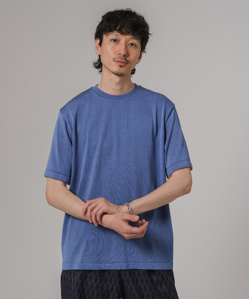 Yonetomi(ヨネトミ)の「米富繊維 Yonetomi 別注 シルク ニット Tシャツ(Tシャツ/カットソー・メンズ・ブラック/チャコールグレー/ウッド/レッド/コバルトブルー・3/4)」の15枚目の写真