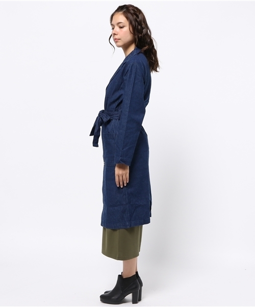 WEGO（ウィゴー）の「WEGO/ガウンチェスターコート（チェスターコート・レディース・インディゴブルー/ブラック系その他・FREE）」の8枚目の写真