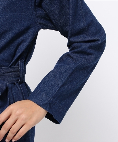 WEGO（ウィゴー）の「WEGO/ガウンチェスターコート（チェスターコート・レディース・インディゴブルー/ブラック系その他・FREE）」の10枚目の写真