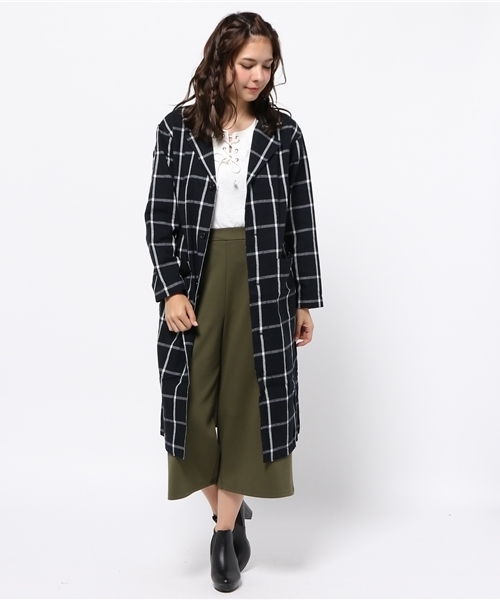 WEGO（ウィゴー）の「WEGO/ガウンチェスターコート（チェスターコート・レディース・インディゴブルー/ブラック系その他・FREE）」の15枚目の写真