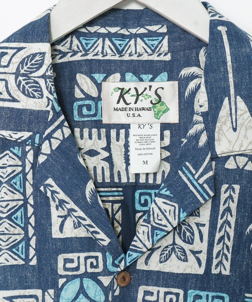 Kahiko(カヒコ)の「【Kahiko】KY'S トラデタパMEN'Sアロハシャツ(シャツ/ブラウス・メンズ・ネイビー/ホワイト・L/M)」の4枚目の写真