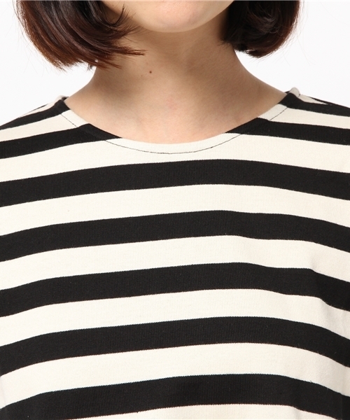 koe（コエ）の「バックボリューム長袖ボーダーカットソー（Tシャツ/カットソー・レディース・ピンク/ブラック/グレー・LARGE/SMALL/MEDIUM）」の8枚目の写真