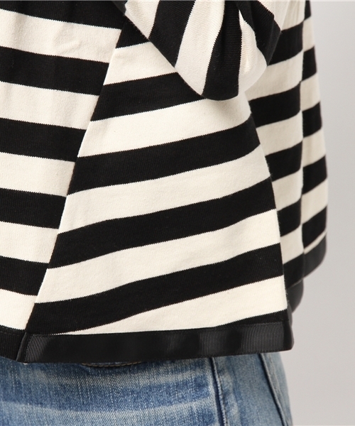 koe（コエ）の「バックボリューム長袖ボーダーカットソー（Tシャツ/カットソー・レディース・ピンク/ブラック/グレー・LARGE/SMALL/MEDIUM）」の10枚目の写真