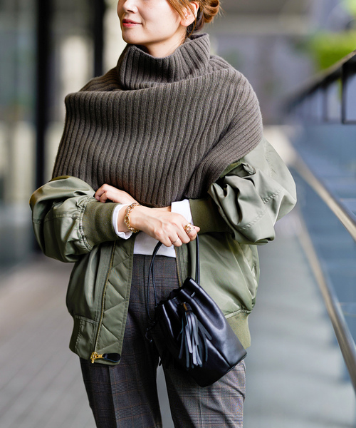 ワイドリブ ネックウォーマー JOURNAL STANDARD グレー セール