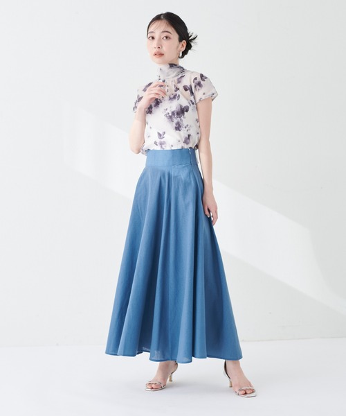 natural couture(ナチュラルクチュール)の「フレンチスリーブボータイブラウス(シャツ/ブラウス・レディース・ネイビー/ミント/その他1/ドット・FREE)」の19枚目の写真