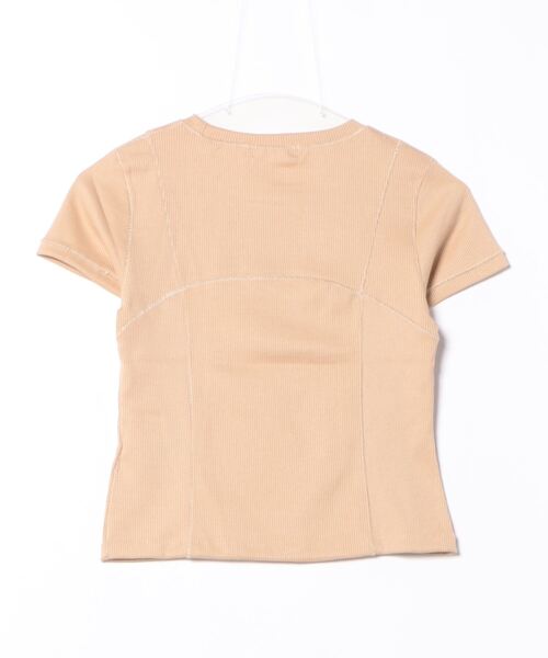 TINA：JOJUN（ティーナジョジュン）の「コンパクト リブTシャツ TINA：JOJUN（Tシャツ/カットソー・レディース・モカ/ネイビー/ホワイト・M）」の6枚目の写真