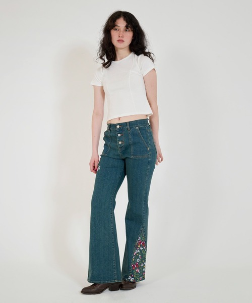 TINA：JOJUN（ティーナジョジュン）の「コンパクト リブTシャツ TINA：JOJUN（Tシャツ/カットソー・レディース・モカ/ネイビー/ホワイト・M）」の22枚目の写真