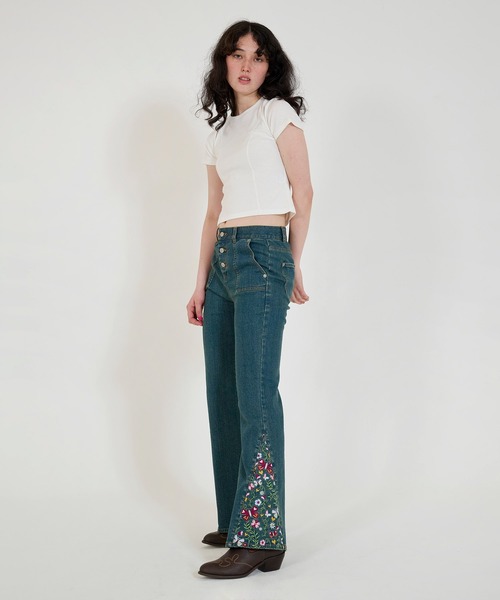 TINA：JOJUN（ティーナジョジュン）の「コンパクト リブTシャツ TINA：JOJUN（Tシャツ/カットソー・レディース・モカ/ネイビー/ホワイト・M）」の13枚目の写真