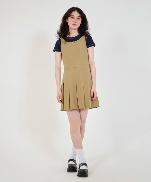 TINA：JOJUN（ティーナジョジュン）の「コンパクト リブTシャツ TINA：JOJUN（Tシャツ/カットソー・レディース・モカ/ネイビー/ホワイト・M）」の4枚目の写真