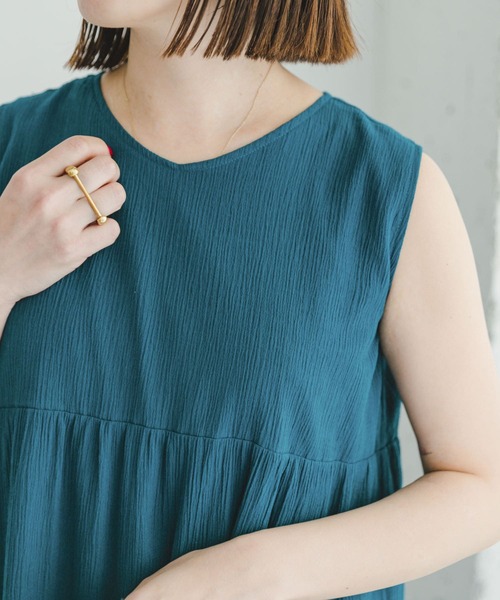 ITEMS URBANRESEARCH（アイテムズ アーバンリサーチ）の「ヨウリュウティアードノースリワンピース（ワンピース・レディース・ブルー/ライトベージュ/ブラック・FREE）」の13枚目の写真