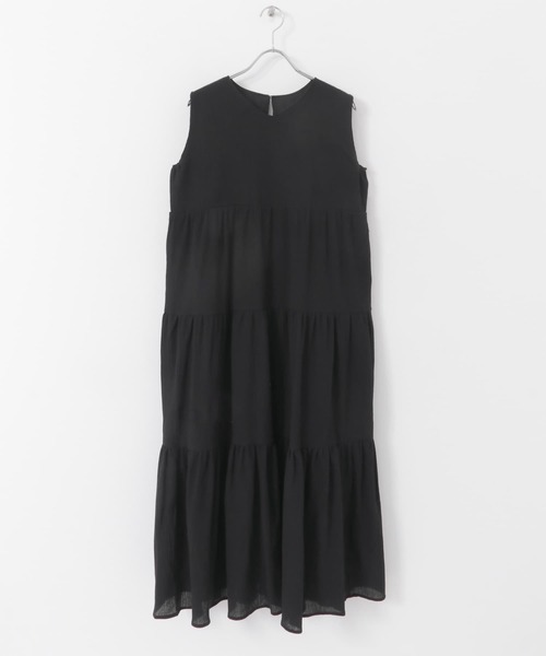 ITEMS URBANRESEARCH（アイテムズ アーバンリサーチ）の「ヨウリュウティアードノースリワンピース（ワンピース・レディース・ブルー/ライトベージュ/ブラック・FREE）」の18枚目の写真