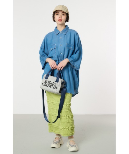 RODEO CROWNS WIDE BOWL（ロデオクラウンズワイドボウル）の「COLOR TAPE MINI BOSTON BAG（ショルダーバッグ・レディース・ライトグレー/ブラック/カーキ・FREE）」の5枚目の写真