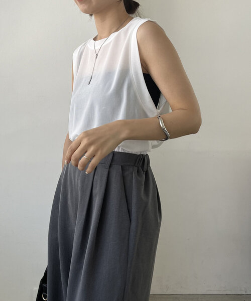 CAPRICIEUX LE'MAGE（カプリシューレマージュ）の「ベアSETタンク（Tシャツ/カットソー・レディース・ブラック/ホワイト・FREE）」の8枚目の写真