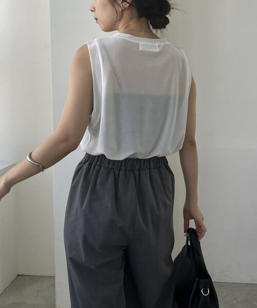 CAPRICIEUX LE'MAGE（カプリシューレマージュ）の「ベアSETタンク（Tシャツ/カットソー・レディース・ブラック/ホワイト・FREE）」の9枚目の写真