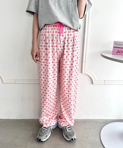 セール】ハートチェックワイドイージーパンツ（その他パンツ）｜SOLLON