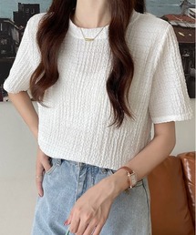 リップル クルーネック Tシャツ 半袖