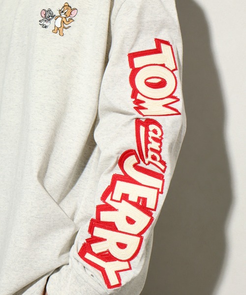 Tom&Jerry(トムアンドジェリー)の「【Tom & Jerry/トム & ジェリー】袖刺繍ロゴ トム&ジェリー ロングスリーブTシャツ(Tシャツ/カットソー・メンズ・オートミール/スミクロ・LL/L/M)」の14枚目の写真