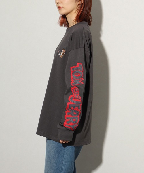 Tom&Jerry(トムアンドジェリー)の「【Tom & Jerry/トム & ジェリー】袖刺繍ロゴ トム&ジェリー ロングスリーブTシャツ(Tシャツ/カットソー・メンズ・オートミール/スミクロ・LL/L/M)」の18枚目の写真
