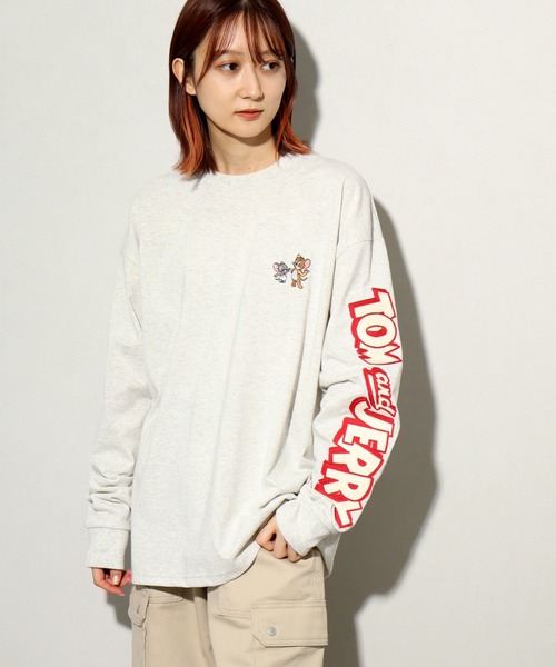 Tom&Jerry(トムアンドジェリー)の「【Tom & Jerry/トム & ジェリー】袖刺繍ロゴ トム&ジェリー ロングスリーブTシャツ(Tシャツ/カットソー・メンズ・オートミール/スミクロ・LL/L/M)」の12枚目の写真