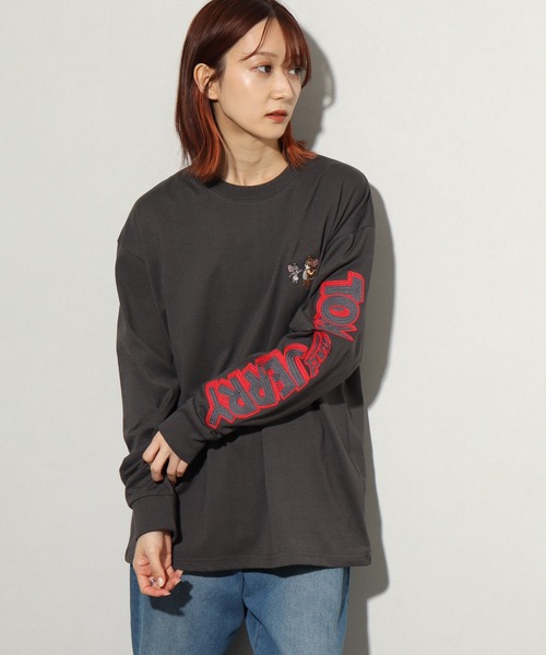 Tom&Jerry(トムアンドジェリー)の「【Tom & Jerry/トム & ジェリー】袖刺繍ロゴ トム&ジェリー ロングスリーブTシャツ(Tシャツ/カットソー・メンズ・オートミール/スミクロ・LL/L/M)」の16枚目の写真