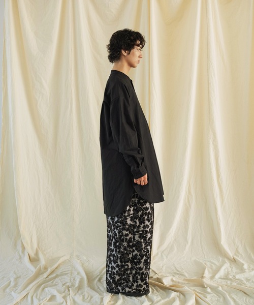 サイドスリット ダブルポケット スタンドカラー L/S ロングシャツ（シャツ/ブラウス）｜Aphlotus（アプロタス）