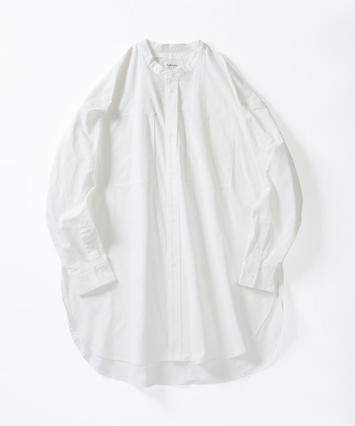 サイドスリット ダブルポケット スタンドカラー L/S ロングシャツ（シャツ/ブラウス）｜Aphlotus（アプロタス）