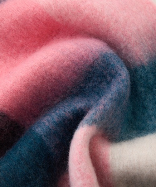 COLONY 2139(コロニートゥーワンスリーナイン)の「チェック柄フェイクウールマフラー(マフラー・レディース・オレンジ/イエロー/ピンク/グレー・FREE)」の12枚目の写真