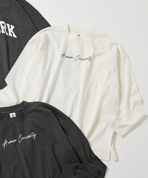 devirock（デビロック）の「綿100% 大人 デビラボ  プリント 袖リブ 長袖Tシャツ（Tシャツ/カットソー・レディース・グレー系その他/ブラック系その他2/パープル系その他/ホワイト系その他/パープル系その他2/グリーン系その他/グレー系その他2/グレー系その他3/ブラック系その他/ホワイト系その他2・M/L/LL）」の3枚目の写真