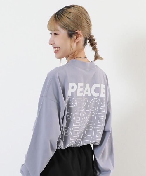 devirock（デビロック）の「綿100% 大人 デビラボ  プリント 袖リブ 長袖Tシャツ（Tシャツ/カットソー・レディース・グレー系その他/ブラック系その他2/パープル系その他/ホワイト系その他/パープル系その他2/グリーン系その他/グレー系その他2/グレー系その他3/ブラック系その他/ホワイト系その他2・M/L/LL）」の10枚目の写真