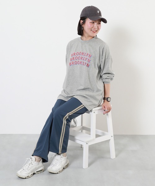 devirock（デビロック）の「綿100% 大人 デビラボ  プリント 袖リブ 長袖Tシャツ（Tシャツ/カットソー・レディース・グレー系その他/ブラック系その他2/パープル系その他/ホワイト系その他/パープル系その他2/グリーン系その他/グレー系その他2/グレー系その他3/ブラック系その他/ホワイト系その他2・M/L/LL）」の13枚目の写真