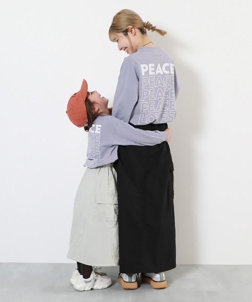 devirock（デビロック）の「綿100% 大人 デビラボ  プリント 袖リブ 長袖Tシャツ（Tシャツ/カットソー・レディース・グレー系その他/ブラック系その他2/パープル系その他/ホワイト系その他/パープル系その他2/グリーン系その他/グレー系その他2/グレー系その他3/ブラック系その他/ホワイト系その他2・M/L/LL）」の16枚目の写真